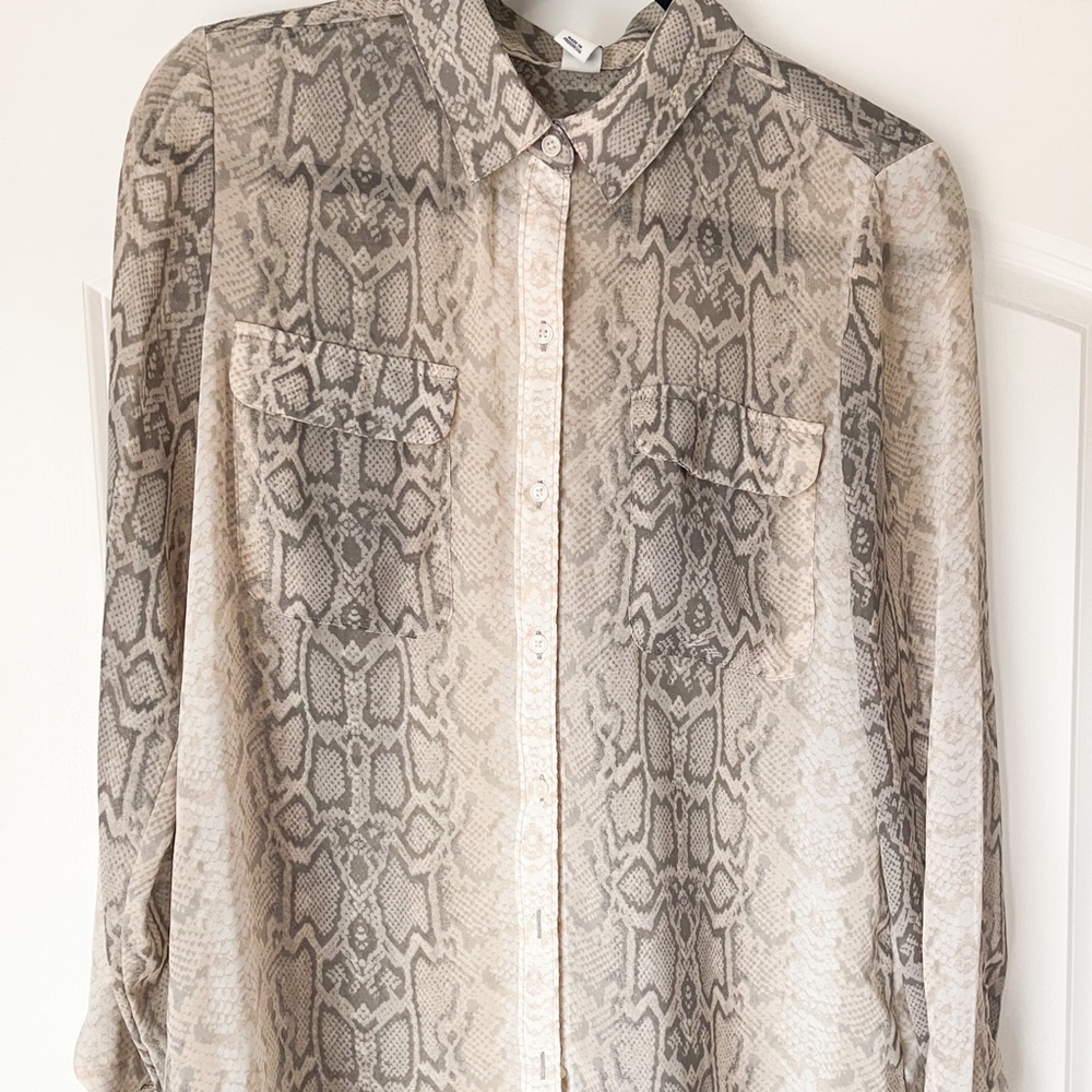 Old Navy Snake Skin Button Up Blouse